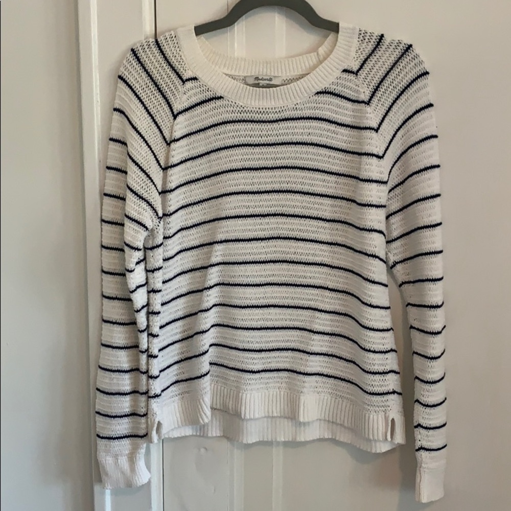 Madewell blue and white striped sweater